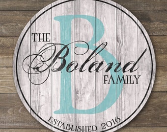 Wooden Family Sign, Personalized Family Established Sign, Wood Last Name Sign