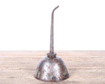 Vintage Metal Oil Can / Antique Oil Can / Oil Can with Spout / Steampunk Can / Old Tool / Vintage Tools / Automotive Collectible