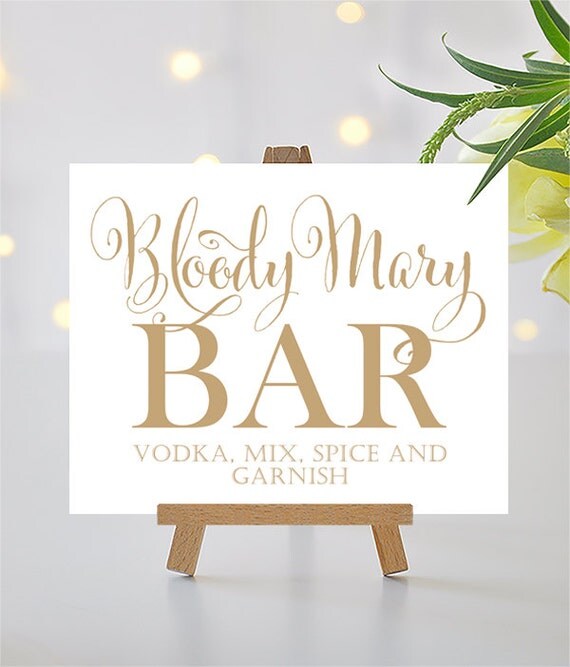 Bloody Mary Bar Sign 8 x 10 Sign DIY Printable Bella
