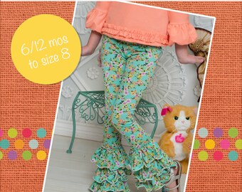 Kelsey's triple ruffle leggings PDF Pattern sizes 6-12 months to 8