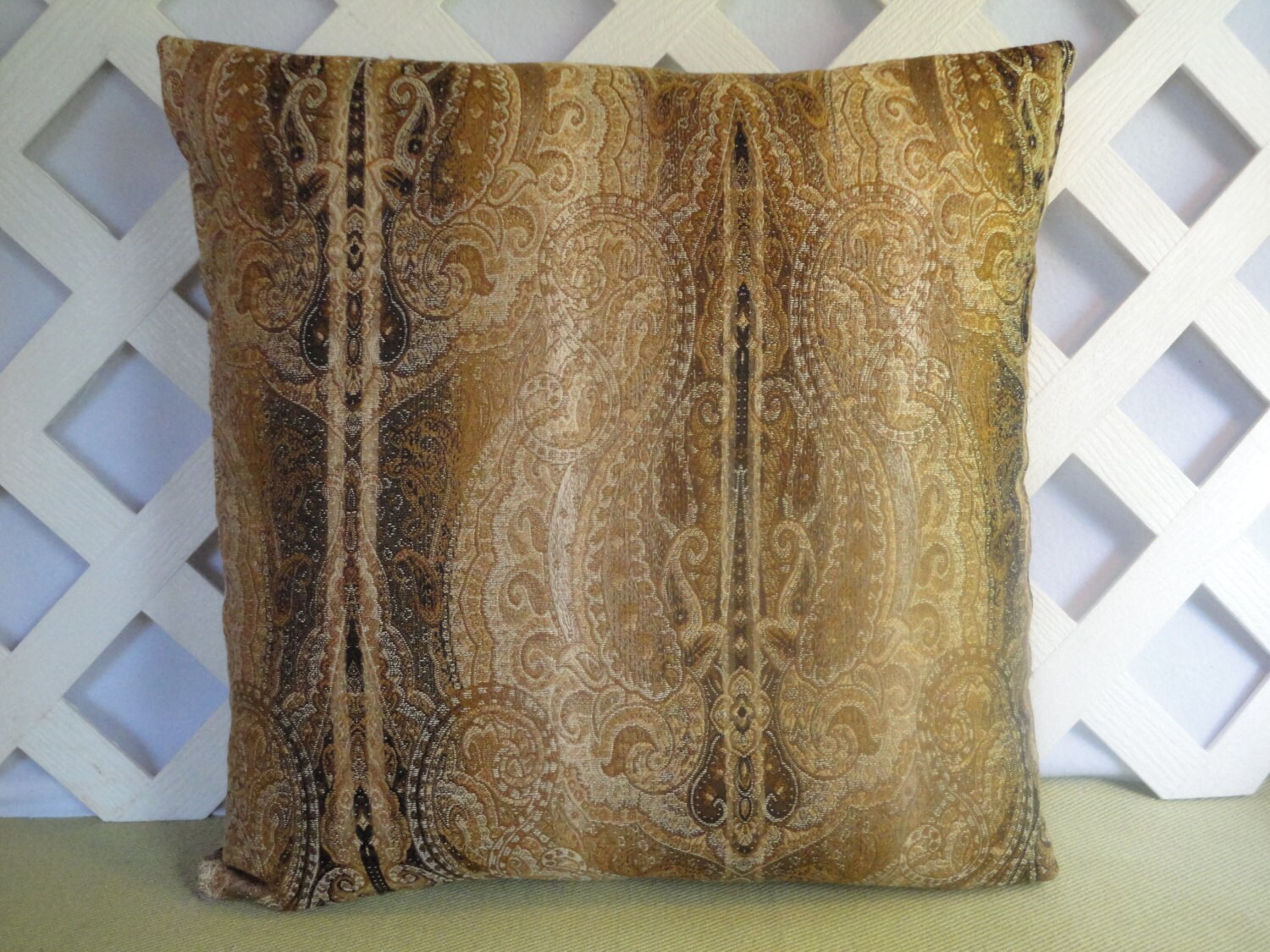 Brown Gold Beige Pillow Cover / Brown Gold Pillow / Accent