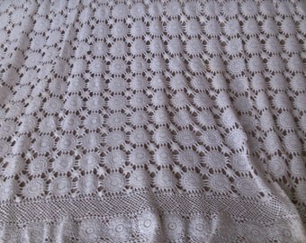 White Snowflake Crochet Bedspread