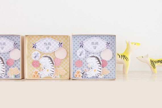 You are top moumoute message box (large) / Miniature Art / Diorama / 3d Art / Decorative Matchbox / Miniature paper diorama / Friendship