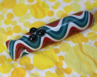 Hand Blown Glass Cigarette Holder - Inside Out- US Blues