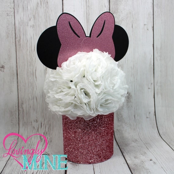 Minnie Mouse Inspired Centerpiece Glitter Baby by LovinglyMine