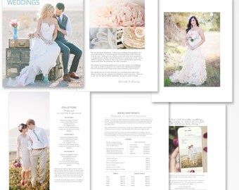 Photography Pricing Template, Wedding Price Guide, Photoshop Marketing Template for Photographers, Breeze, WPG301, INSTANT DOWNLOAD
