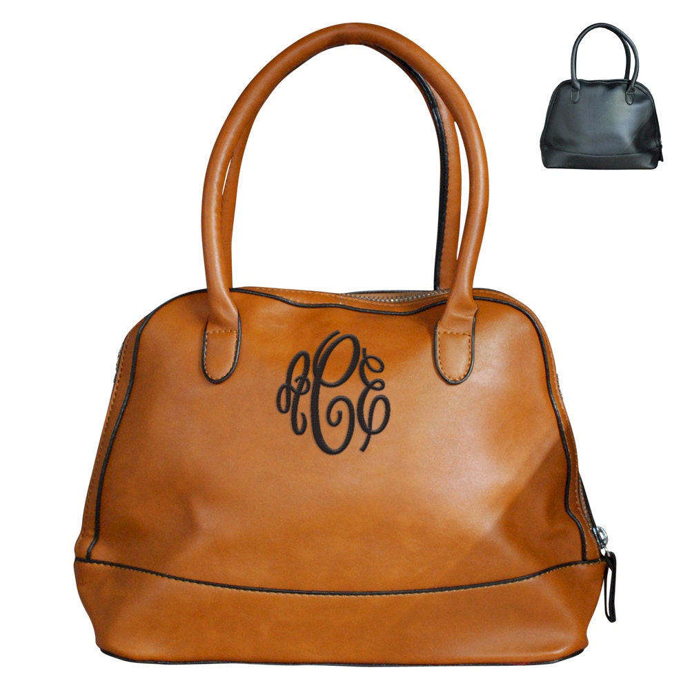 Monogram Handbag Monogrammed Shell Leather Purse Monogram