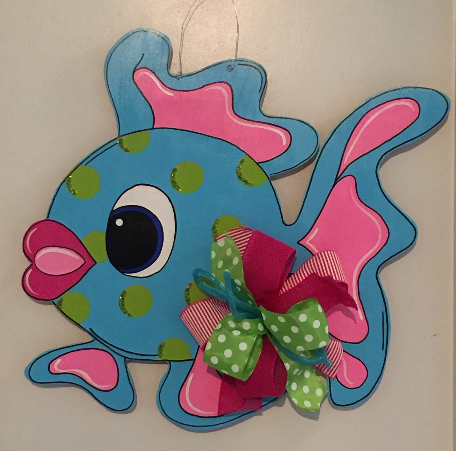 Fish Door Hanger Summer Door Hanger Blue Fish Door Hanger