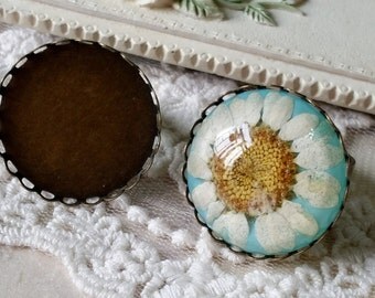 26 mm Copper Adjustable Ring Findings / Antiqued Bronze Electroplated (fit for 25 mm buttons) (.ug)