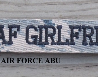 Military Girlfriend Name Tape, Army ACU, Air Force ABU, Navy NWU, Marine Woodland, Marine Marpat or MultiCam, Name Tapes or Tags