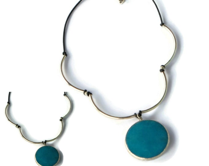JADE NECKLACE,Cyan Blue necklace,Jade necklace,gemstone necklace,large pendant necklace,blue gem necklace,statement necklace,stunning