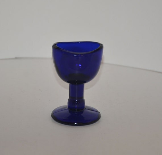 Cobalt Blue Glass Eye Wash Cup Made in England