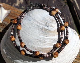Navajo Ghost Beads Bracelets 4 Ways! Violet Oyster Shell, Sea Shell, Cedar Seeds, Native American Jewelry