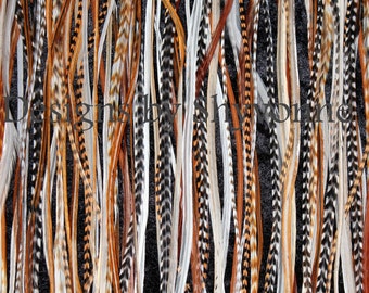 Bulk 50 Premium Natural Hair Feathers Extensions Make Your Own Bundles Kit Lot
