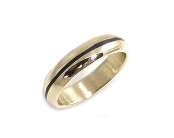 Wood inlay ring | Etsy