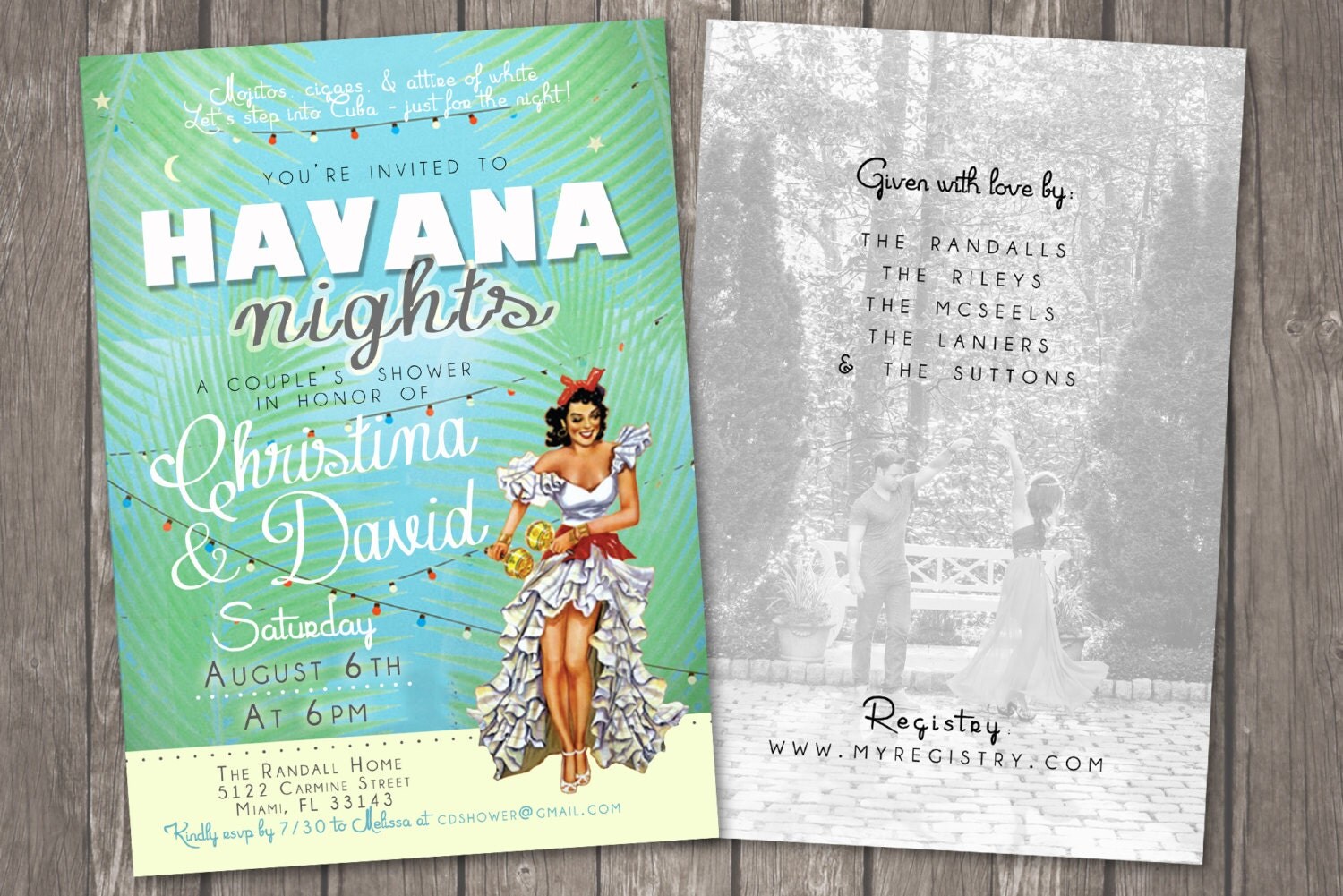 List of Synonyms and Antonyms of the Word: havana nights invitations