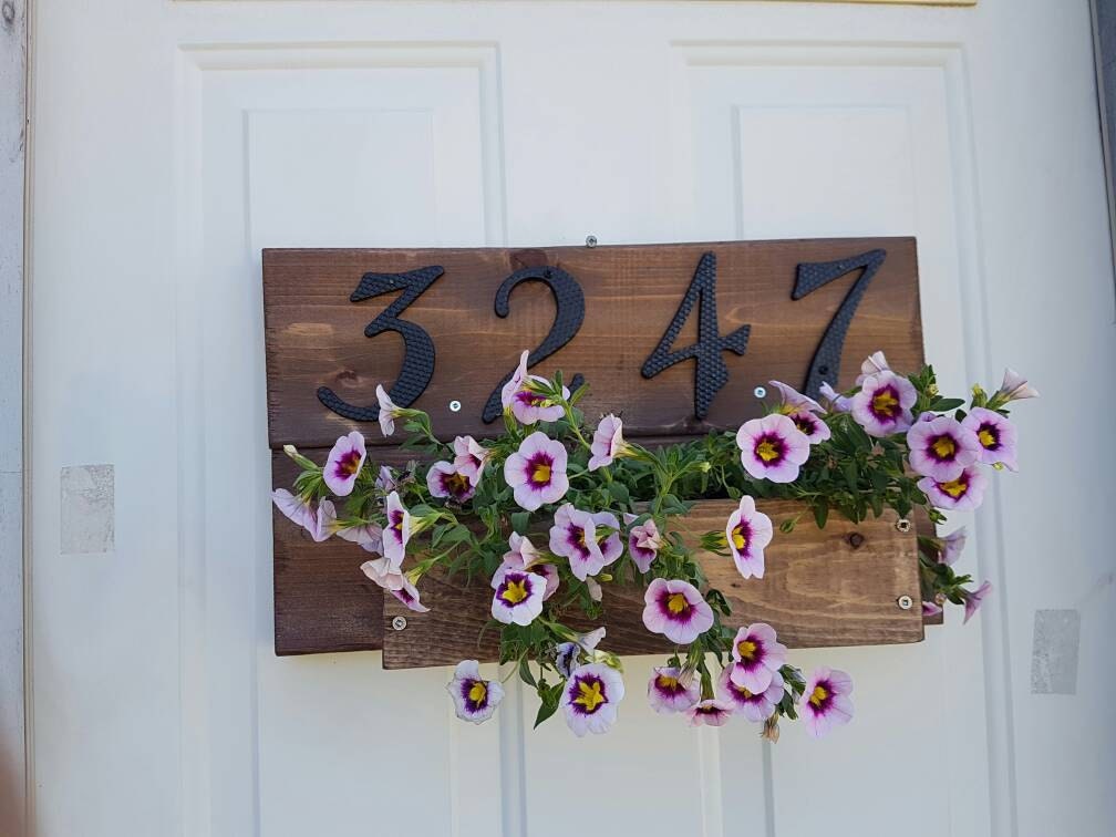 Cedar address sign with planter box / by JulieEvesWoodworking
