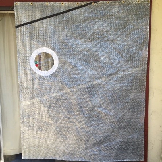 Sail cloth Shower Curtains with Window Recycled by OldeDog on Etsy