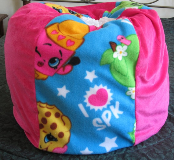 Items similar to SHOPKINS Bean Bag Chair - Floor Pillow- Add Name- Container For Stuffed Toys ...