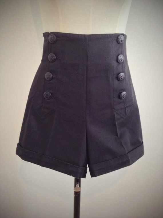 1940s Shorts High Waisted Shorts Sailor Shorts 