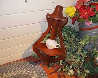 Vintage Wooden Corner Shelf, Tea Cups Shelf, Nick Knacks Shelf, Collectibles Shelf, Vintage Home Decor, Home Decor,