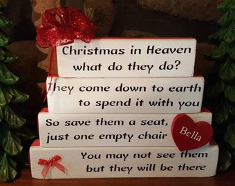 Christmas in Heaven What do they Do Sign, May be personalized