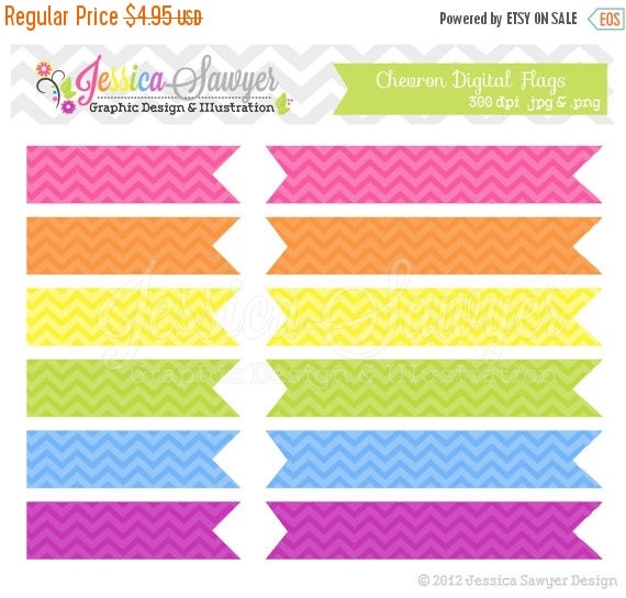 80% OFF - INSTANT DOWNLOAD, Chevron Digital Flags Clipart Clip Art Commercial Use Personal Use Digital Scrapbooking Invitation Design Il_570xn