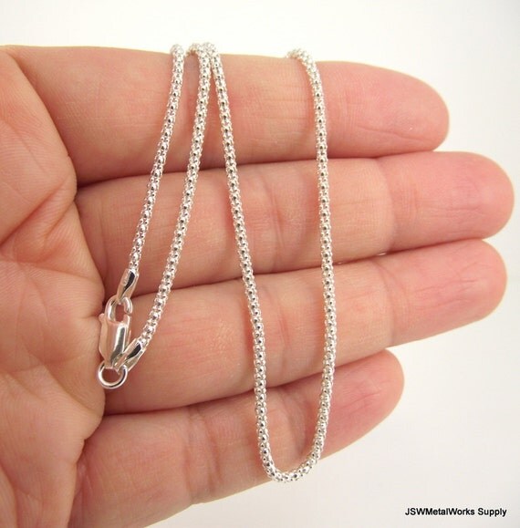 20 Inch Silver Chain, Bombata Sterling Silver Chain, 1.8mm Silver Chain ...