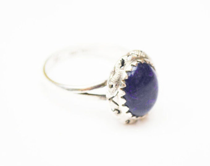 Blue Sodalite ring - Sterling silver- Gemstone - size 6 ring