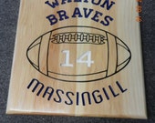 Items similar to Hand Carved sign on Cedar Wood Team Name 