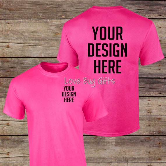 TShirt Mock Up Hot Pink Adult Unisex Short Sleeve Shirt