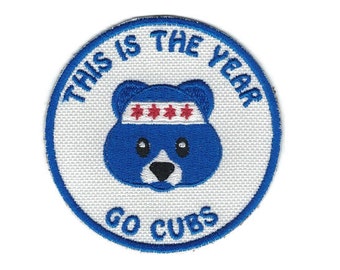 Chicago Cubs Patch Bear Patch Chicago Patch Cubs Fan Iron on Patch Baseball Patch