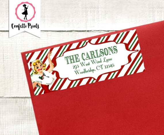 Holiday Return Address Label | Retro Christmas Address Label | Return Address Sticker | Printable Address Labels - SANTA BABY | Personalized Il_570xn
