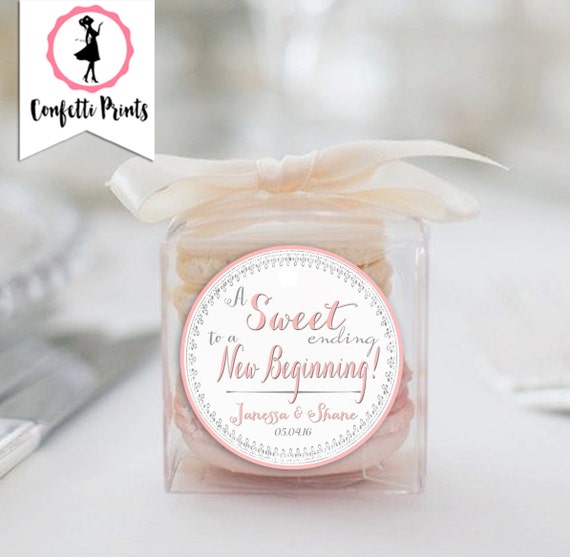 Wedding Favor Tags | Wedding Favor Tag | Wedding Candy Buffet | Candy Table - A Sweet Ending To A New Beginning | Printable | Personalized Il_570xn