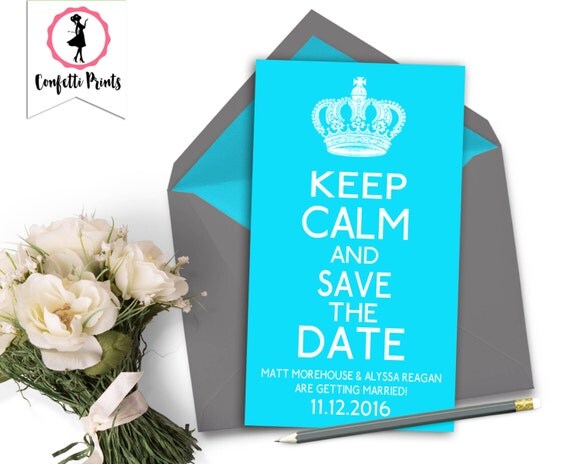 Save The Date Magnet | Printable Save The Date | Save The Date Postcard - KEEP CALM | Funny Save The Date | Wedding Announcement Il_570xn