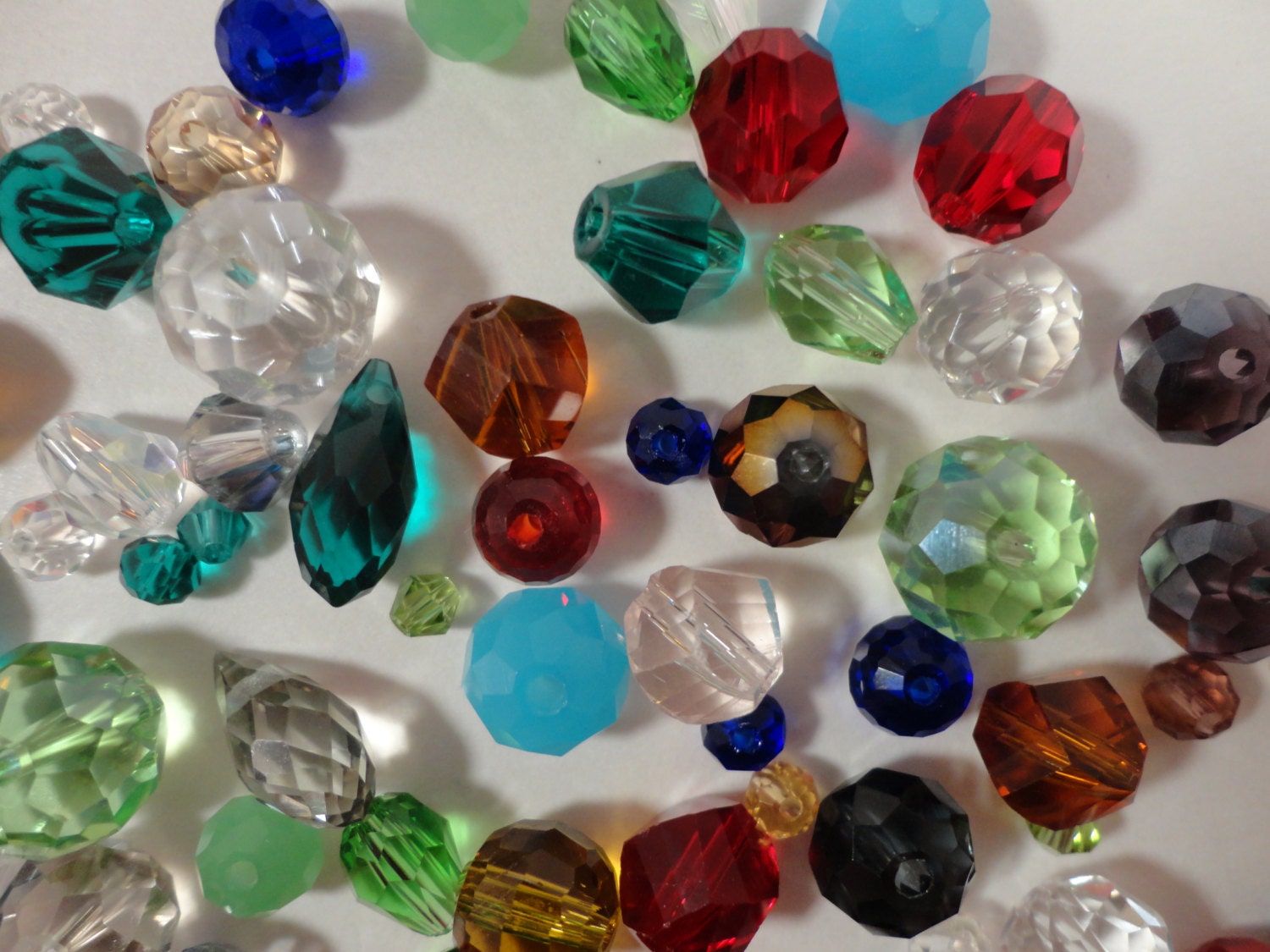Assorted Crystal Beads 310mm Multi Color Chinese Crystal Glass Destash