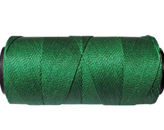 Macrame Cord 0.8mm - 15 meters/ 16 yards - Waxed Polyester Cord - Knotting Cord - Green