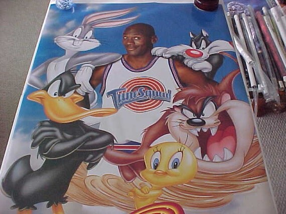 Items similar to intage 1996 SPACE JAM Michael Jordan Color Cartoon