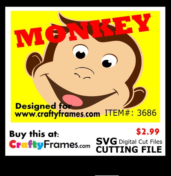 Download ITEM CF-3686 Curious George Monkey SVG Cutting Machine