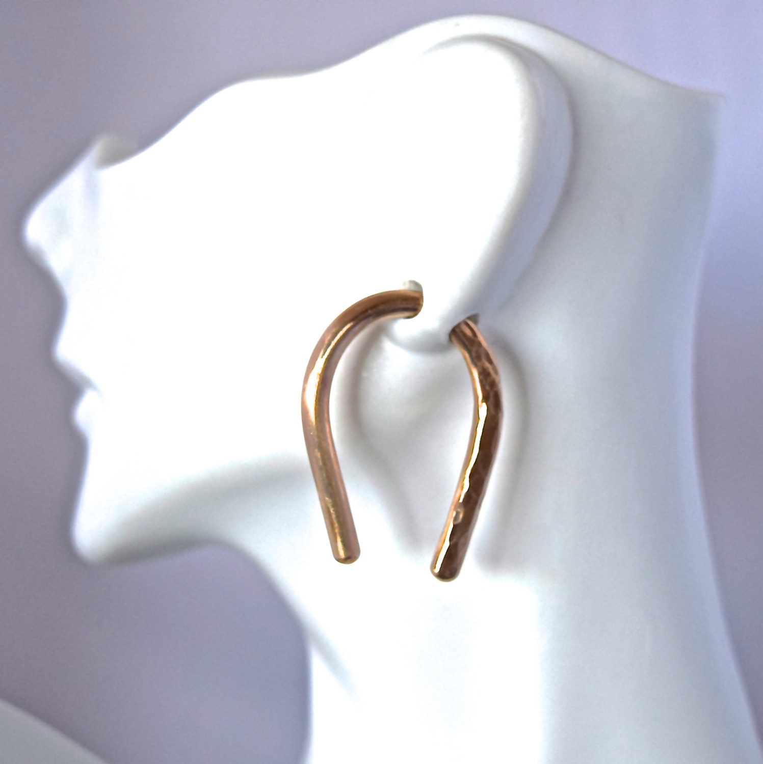 8 Gauge Gold Earrings by SilverSunStudio on Etsy