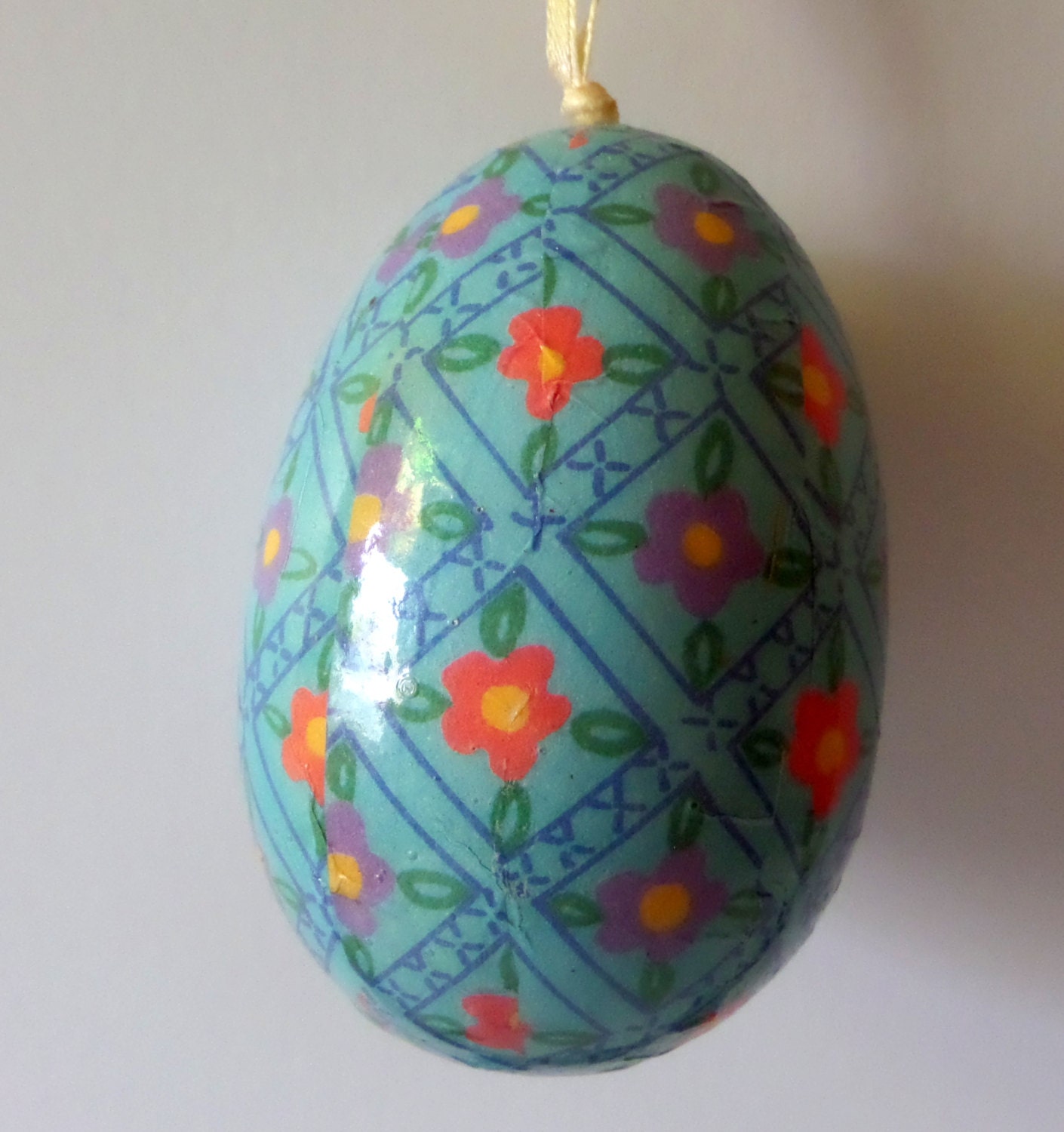 Vintage Paper Mache Easter Egg Ornament