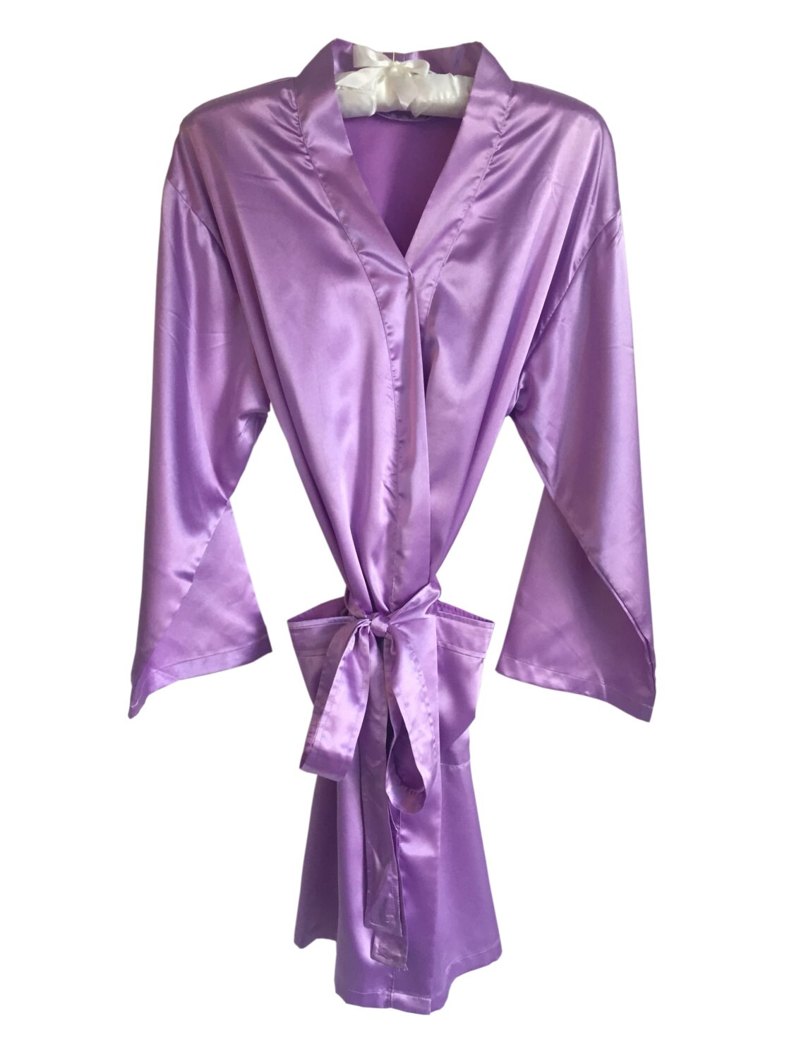 Lavender Wedding Robe Personalized Purple Satin Robe