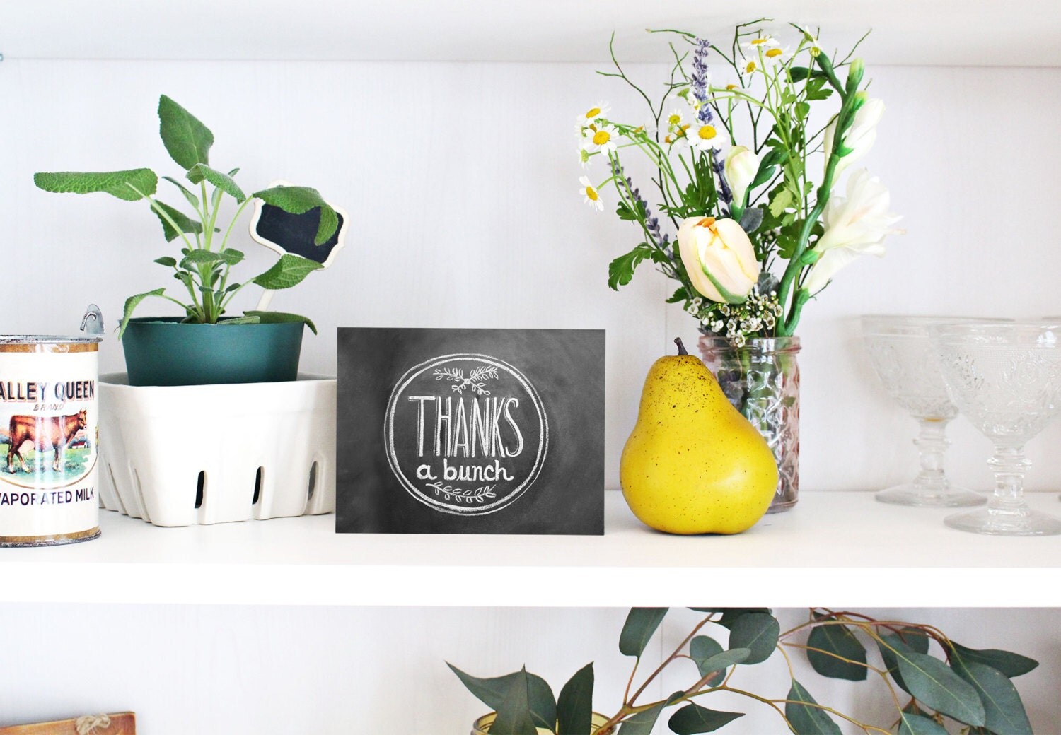 Chalkboard Thank You Card Chalkboard Art Thanks A Bunch