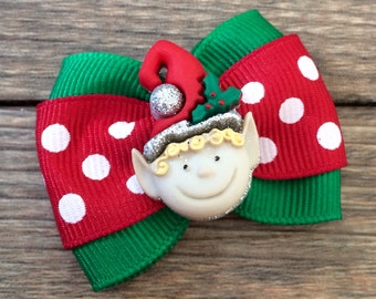 Christmas Elf Dog or Infant Bow-Cute Elf Bow-Elf on the Shelf Hair Bow-Christmas Elf Baby Dog Bow-Elf Christmas Party Bow-Elf on the Shelf