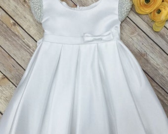 White Baby Dress Baby Baptism Dress White baby dress white baptism dress toddler ivory baby baptism dress satin baptism dress