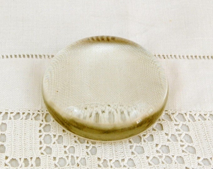 Antique French Round Clear Glass Paperweight, French Vintage Decor, Retro Home Interior, Chateau Shabby Chic,French Brocante, Office Bureau Antique French Round Clear Glass Paperweight, French Vintage Decor, Retro Home Interior, Chateau Shabby Chic,French Brocante, Office Bureau