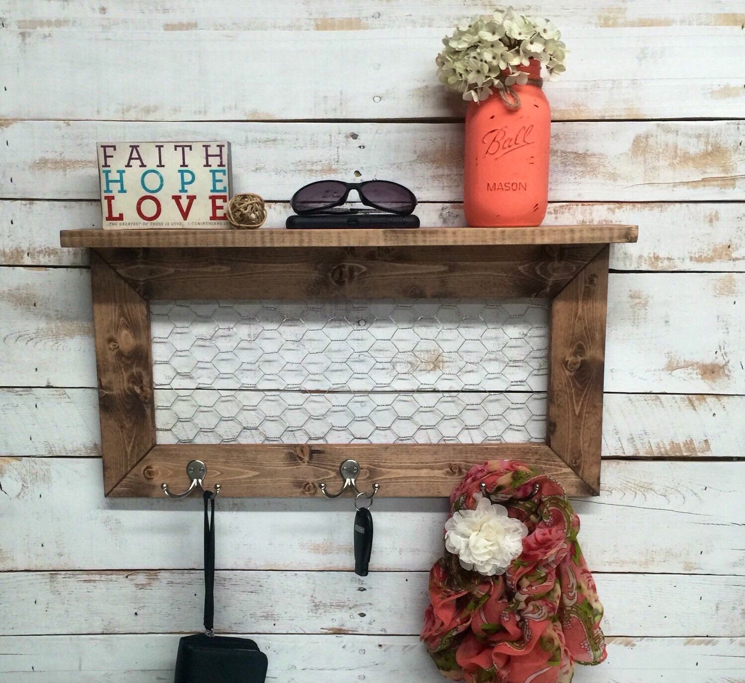 ON SALE Rustic Home Decor entry way shelves entryway shelf