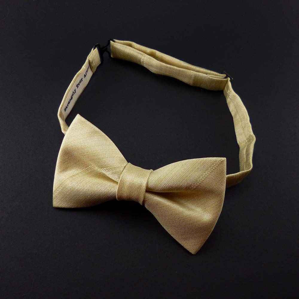 Champagne bow tie satin mens or womens pre tied adjustable