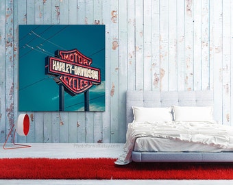 Harley Davidson sign Canvas arizona travel /Office Decor/California/large art/kid's room art/boy girl room decor/motorcycle sign