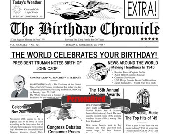 Personalized 80th Birthday Gift 80th Time Capsule Gift 80th Birthday Party Decoration 11 x 14 DIGITAL DOWNLOAD JPG